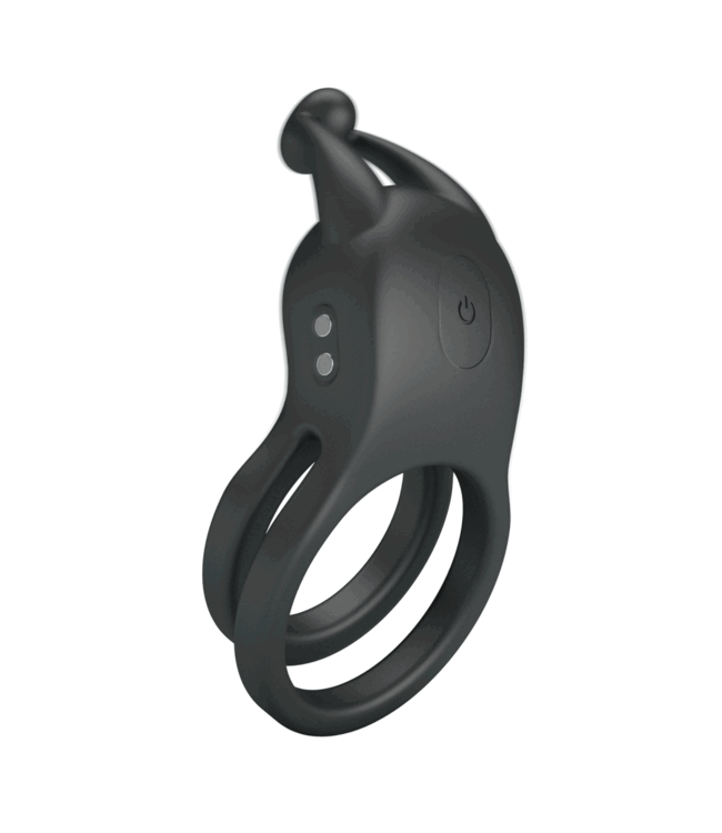 Rimba PL - Goodwin - Vibrerende dubbele penisring - Zwart