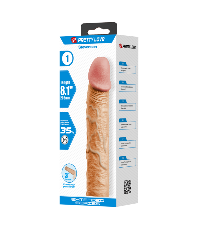 Rimba Pretty Love - Stevenson - Realistische Penis Sleeve - 205mm - Nude
