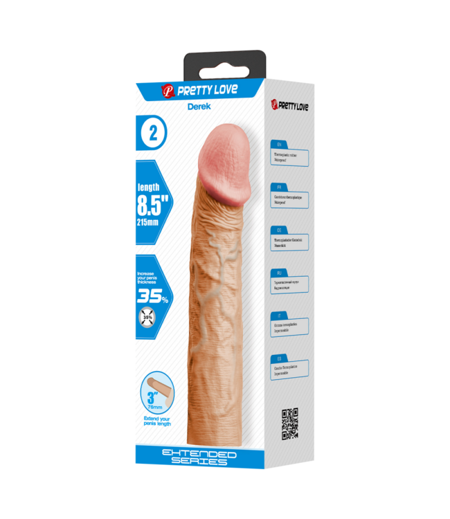 Rimba Pretty Love - Derek - Realistische Penis Sleeve - 215mm - Nude
