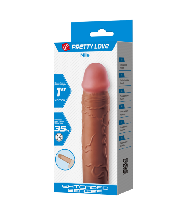 Rimba Pretty Love - Nile - Verlengde Penis Sleeve - 25mm - Bruin