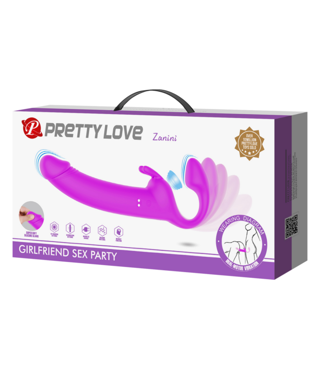 Rimba Pretty Love - Zanini - Vibrerende Strapless Strap-On - Paars