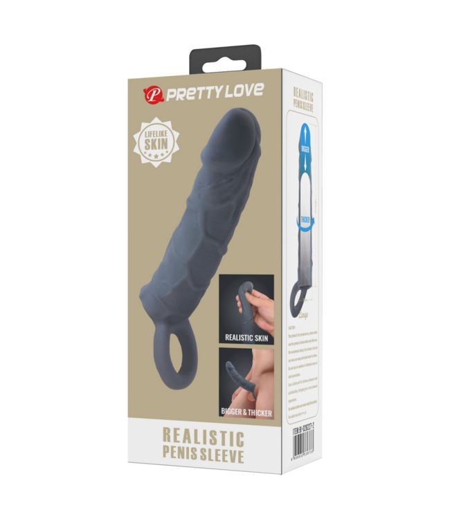 Rimba Pretty Love - Laige - Realistische Penis Sleeve - Donkergrijs