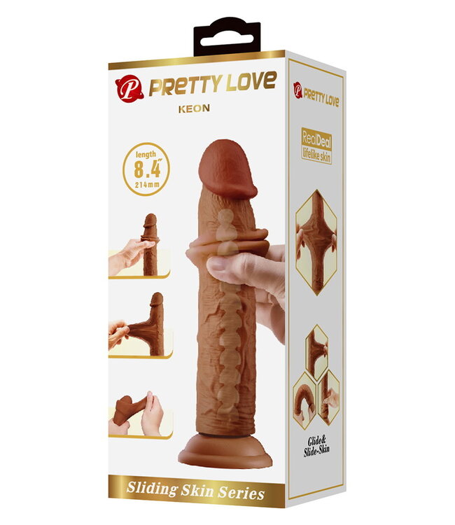 Rimba Pretty Love - Keon - Sliding Skin Realistic Dildo 21,4cm - Bruin