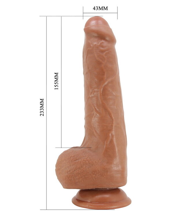 Rimba Pretty Love - Draco - Sliding Skin  Realistic Dildo 23,3cm - Bruin