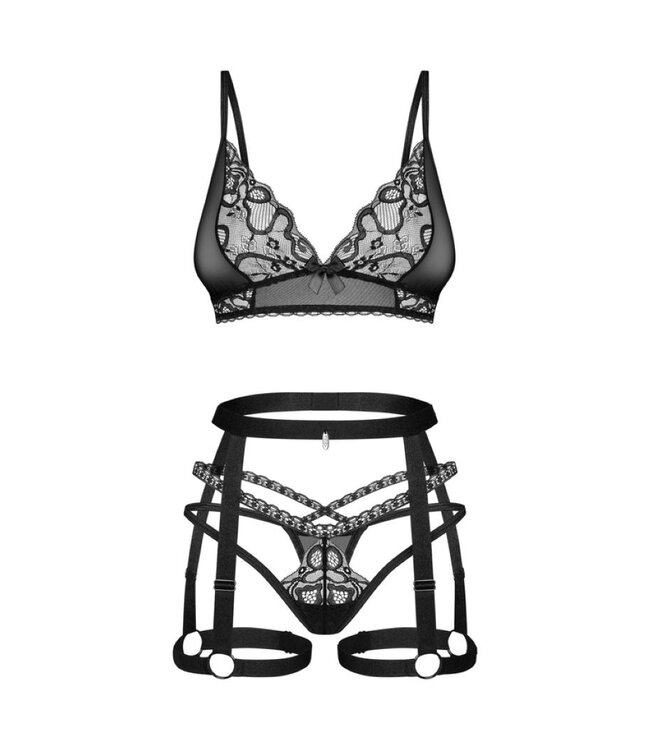 Obsessive Obsessive - Blomentis Driedelige Set - Zwart