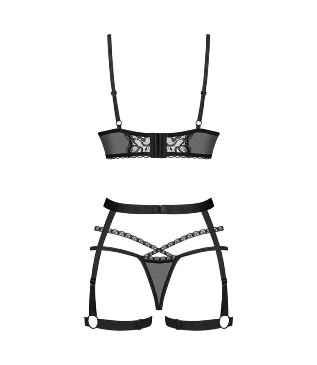 Obsessive Obsessive - Blomentis Driedelige Set - Zwart