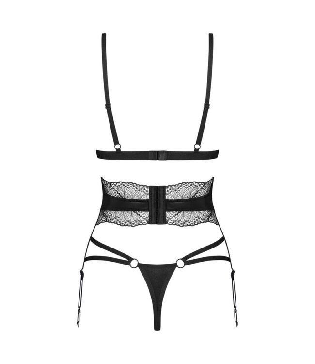 Obsessive Obsessive - Lobellis Driedelige Set - Zwart