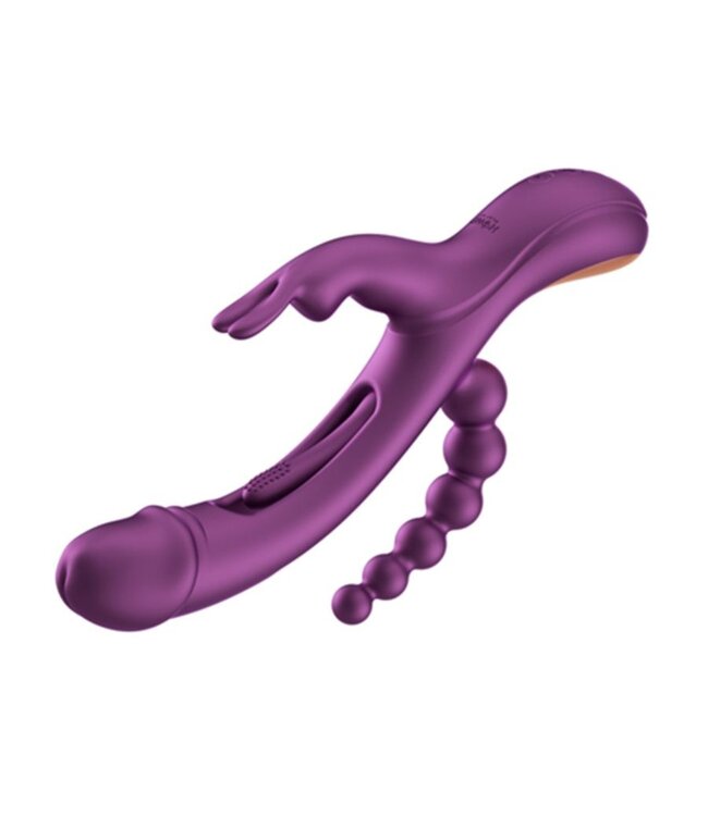 HoneyPlayBox HoneyPlayBox - Trilux Kinky Vinger Rabbit Vibrator - Paars