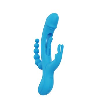 HoneyPlayBox HoneyPlayBox - Trilux Kinky Vinger Rabbit Vibrator - Blauw