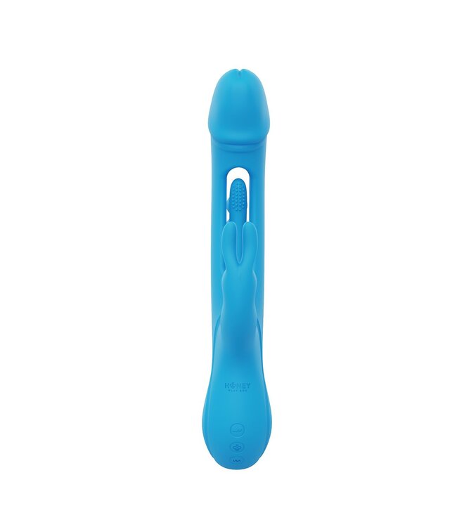HoneyPlayBox HoneyPlayBox - Trilux Kinky Vinger Rabbit Vibrator - Blauw