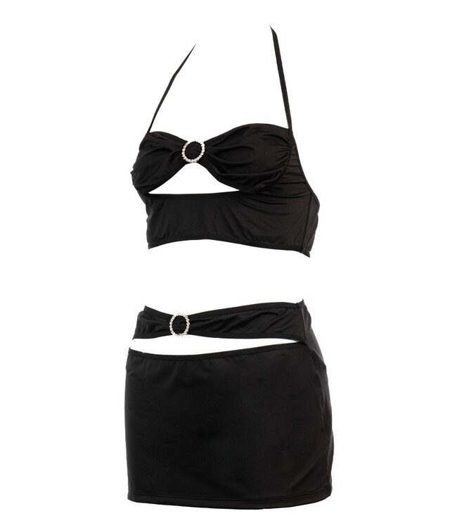 Rimba Amorable by Rimba -  Mini Rok met Top - One Size - Zwart