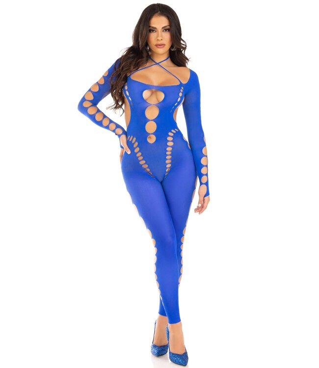 Leg Avenue Leg Avenue - Naadloze Bodystocking - Blauw