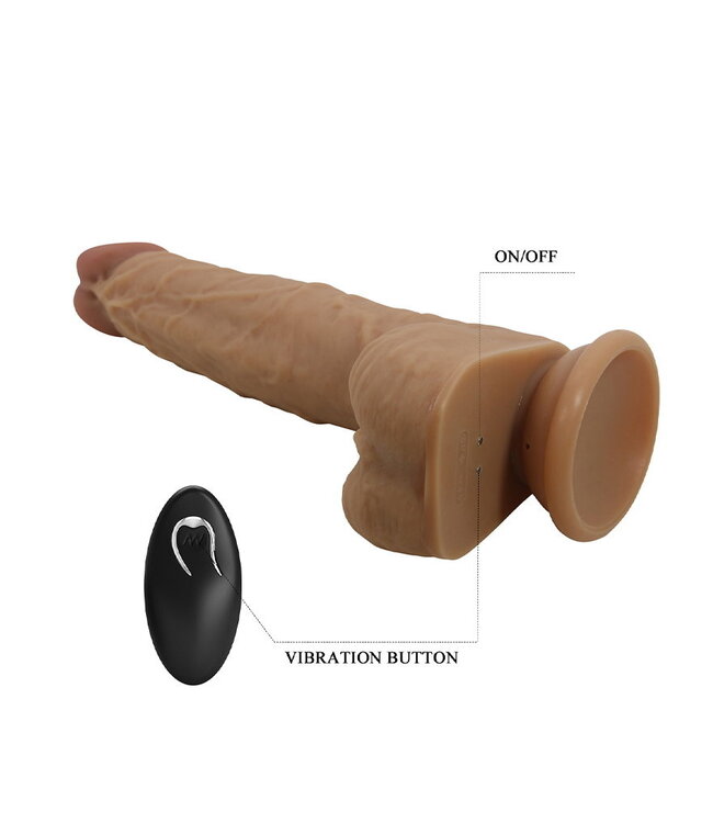 Rimba Pretty Love - Jonathan - Thrusting Lifelike Skin Vibrator - Lichtbruin