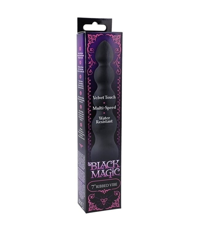 Doc Johnson Doc Johnson - Black Magic Ribbed Vibe Vibrator - Zwart