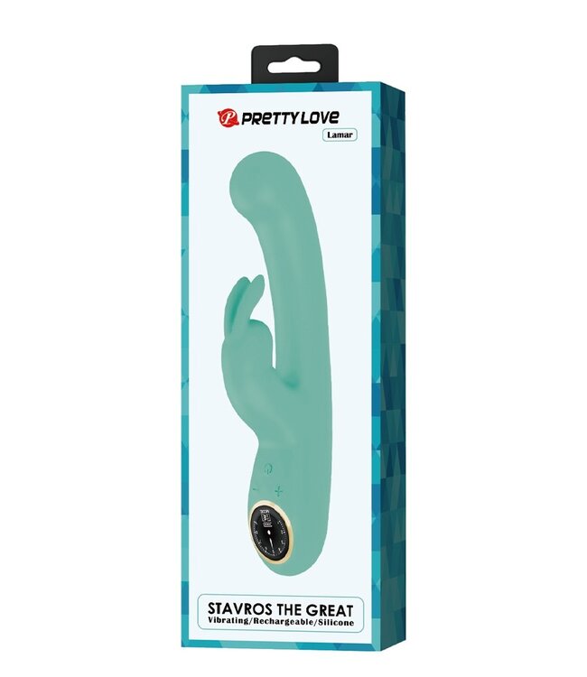 Rimba Pretty Love - Lamar - Rabbit Vibrator met Digitaal LED Display - Blauw