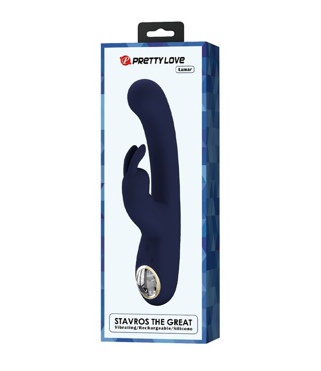 Rimba Pretty Love - Lamar - Rabbit Vibrator met Digitaal LED Display - Donkerblauw
