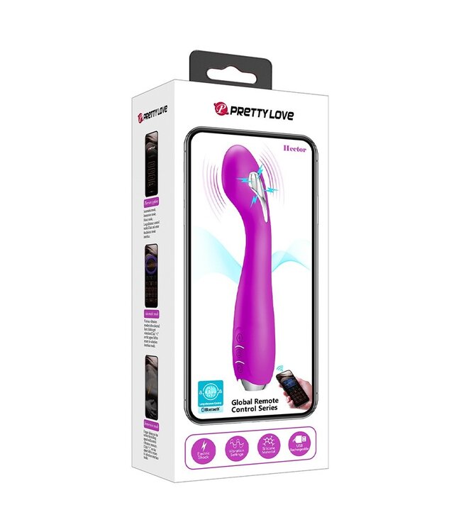 Rimba Pretty Love - Hector - G-Spot Elektrische Schok Vibrator met Appbediening - Paars