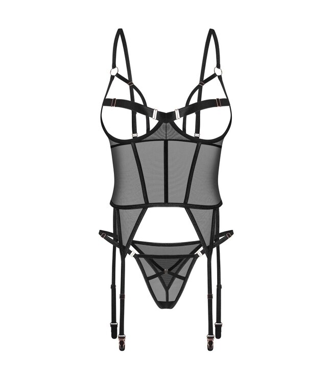 Obsessive Obsessive - Freedom Euridia Korset en String - Zwart