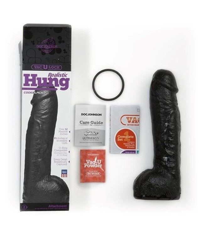 Doc Johnson Doc Johnson - VacULock CodeBlack Realistische Dildo - Zwart