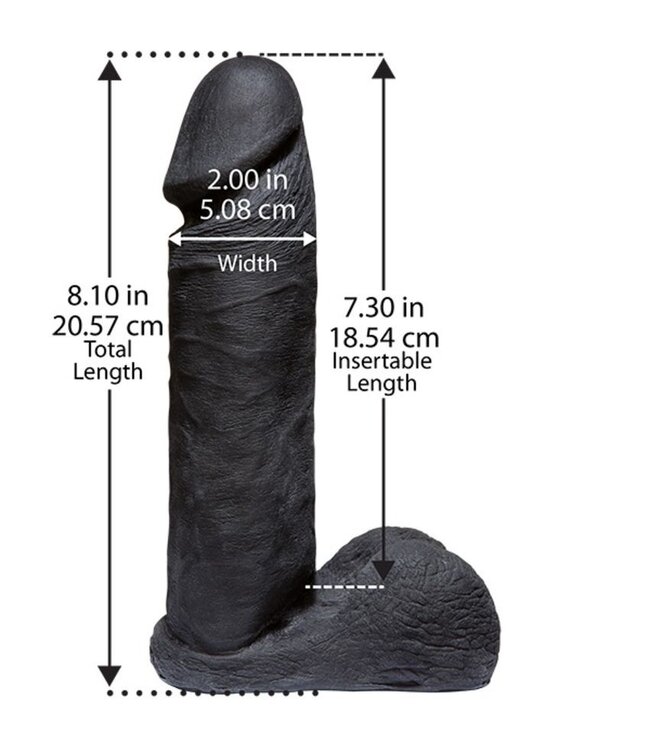 Doc Johnson Doc Johnson - VacULock CodeBlack Ultraskyn Dildo - Zwart