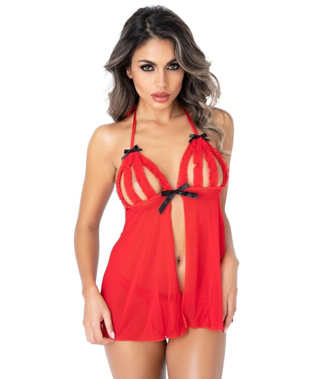 Daring Intimates Peek-a-boo Ruffle Babydoll