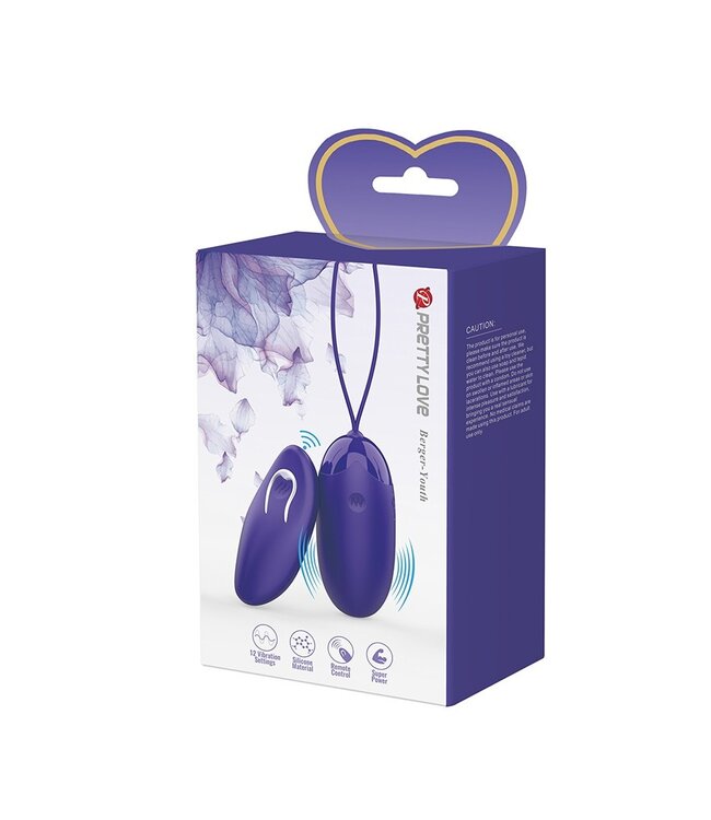Rimba Pretty Love - Berger-Youth - Ei-vibrator met afstandsbediening - Blauw
