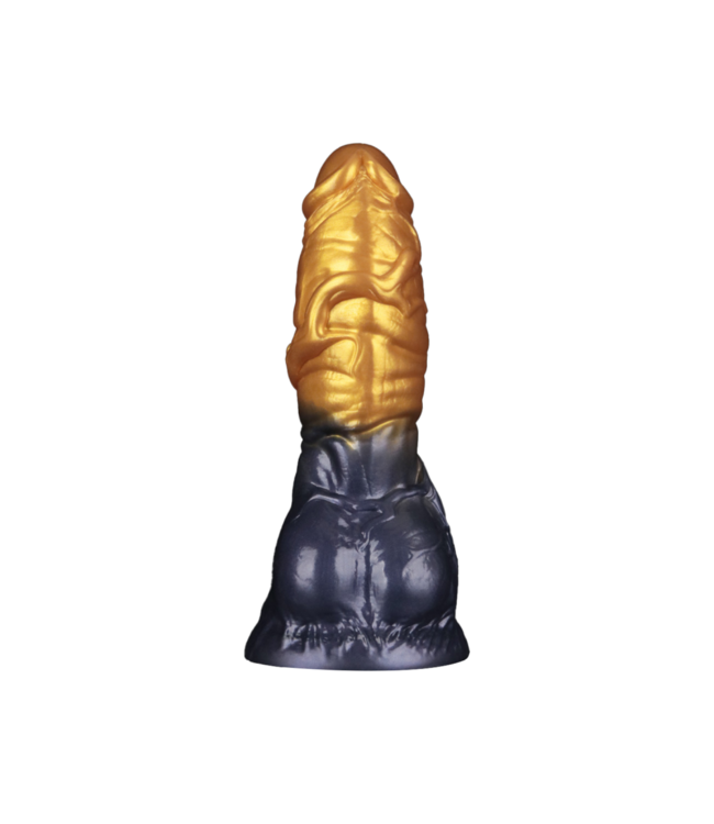 Rimba LoveToy - Dual Density Opblaasbare Dildo 7,5" / 19 cm - Goud/Zwart