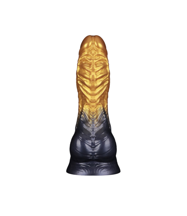 Rimba LoveToy - Dual Density Opblaasbare Dildo  8"/ 20 cm - Goud/Zwart