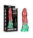 Rimba LoveToy - Dual Density Opblaasbare Dildo 10" / 25 cm - Rood/Groen