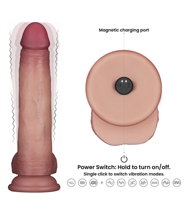 Rimba LoveToy - Vibrerende Sliding Skin Pro II met afstandsbediening - 8,5" / 22 cm - Nude