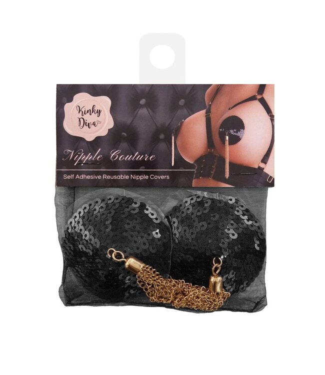 Kinky Diva Sequin Nipple Covers with Chain