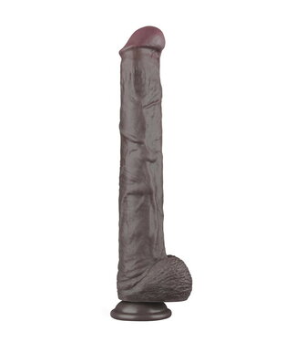Rimba LoveToy - Nature Cock - 14,5" Dual Layered Bendable Cock XXL - Zwart