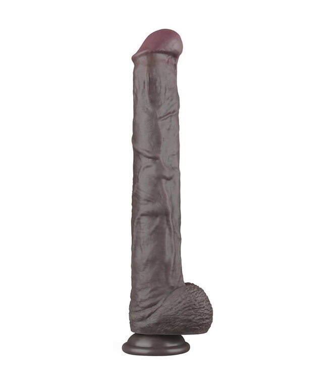 Rimba LoveToy - Nature Cock - 14,5" Dual Layered Bendable Cock XXL - Zwart