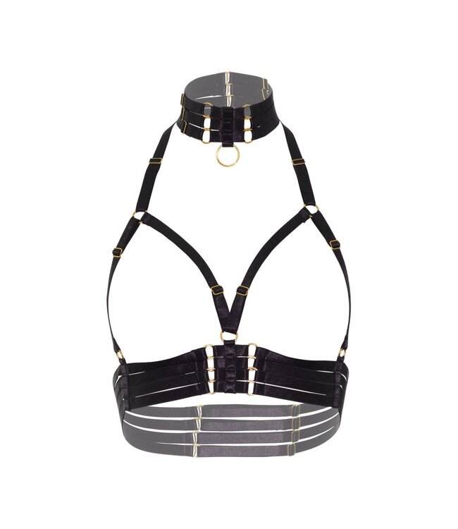 Kinky Diva Open Cup Bra + O-Ring Collar