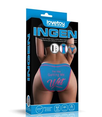Rimba LoveToy - Wet - Bedrukte vibrerende sexy slip - Blauw
