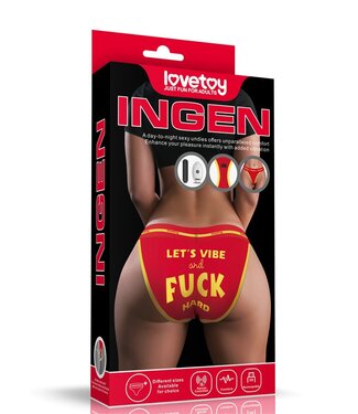 Rimba LoveToy - Fuck - Bedrukte vibrerende sexy slip - Rood