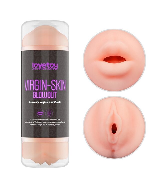 Rimba LoveToy - Virgin-Skin Blowout Double Side Stroker - Vagina and Mouth