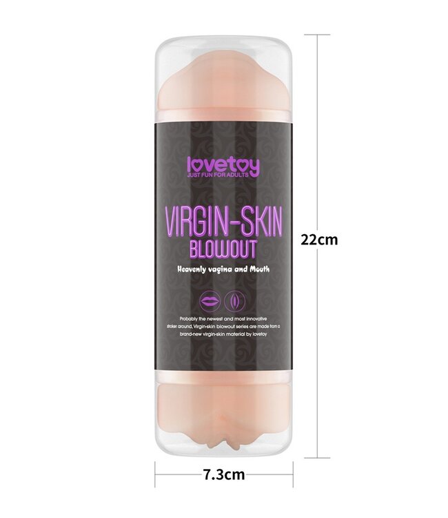 Rimba LoveToy - Virgin-Skin Blowout Double Side Stroker - Vagina and Mouth