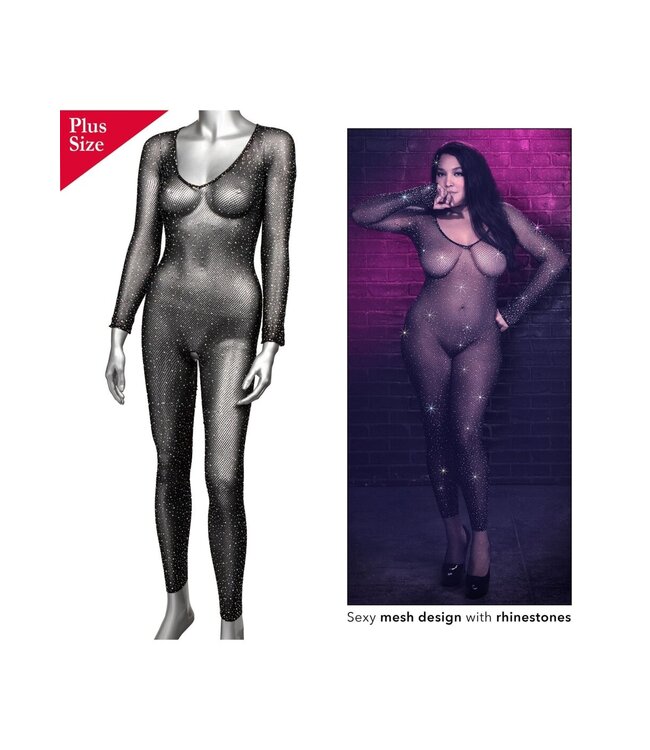 CalExotics Radiance Plus Size Crotchless Full Body Suit