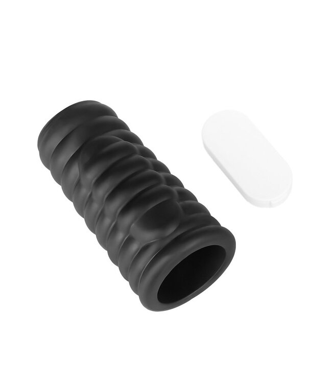 Rimba LoveToy - Wave Knights Ring - Vibrerende Penis Sleeve (Ø 3,7 cm) - Zwart