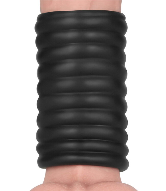 Rimba LoveToy - Wave Knights Ring - Vibrerende Penis Sleeve (Ø 3,7 cm) - Zwart