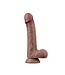 Rimba LoveToy - Dubbellaagse siliconen dildo 22,5 cm (Ø 4,2 cm) - Bruin