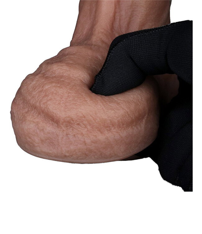 Rimba LoveToy - Dubbellaagse siliconen dildo 22 cm (Ø 4,2 cm) - Bruin