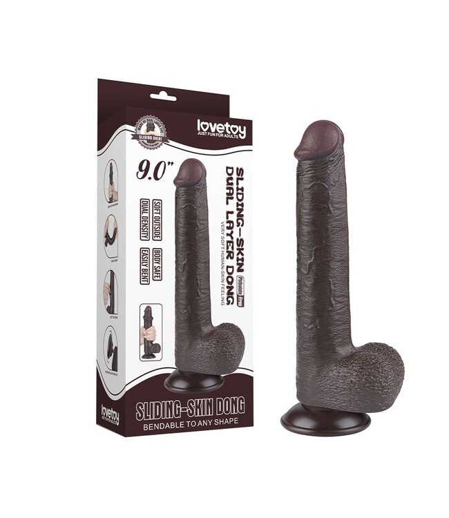 Rimba LoveToy - Aftrekbare dildo 22 cm (Ø 3,7 cm) - Zwart