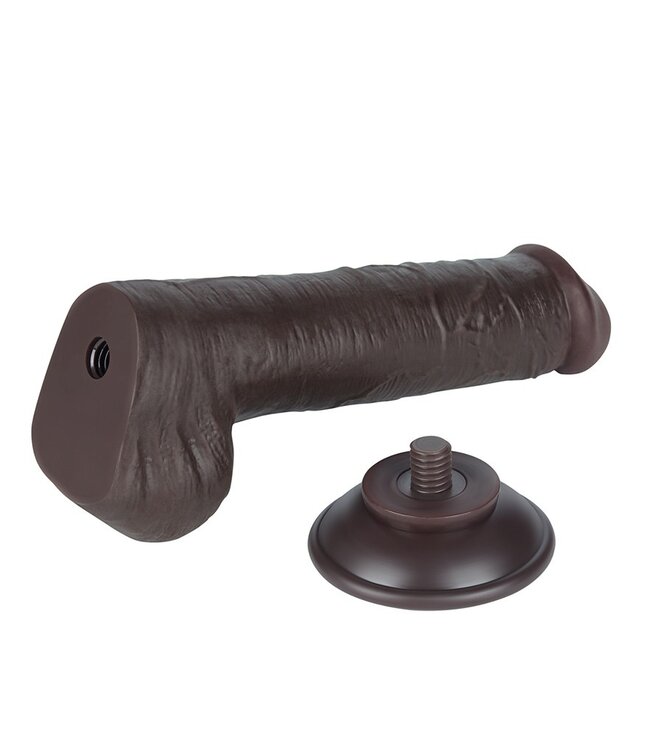 Rimba LoveToy - Glijdende Huid Dildo 20,8 cm (Ø 4 cm) - Zwart