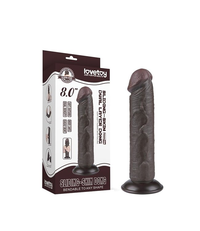 Rimba LoveToy - Aftrekbare dildo 20 cm (Ø 3,8 cm) - Zwart