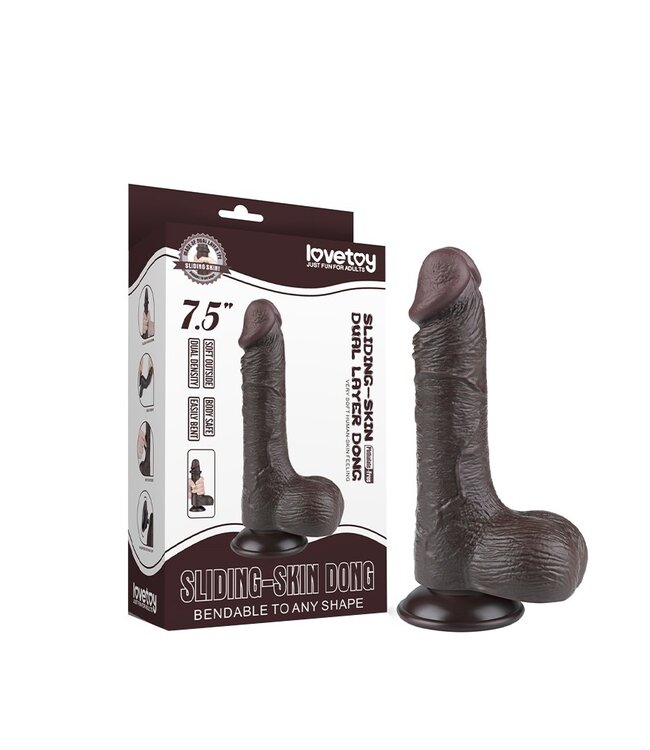 Rimba LoveToy - Aftrekbare dildo 19,5 cm (Ø 3,7 cm) - Zwart