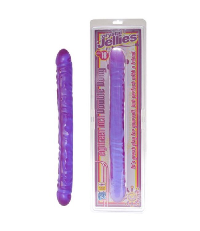 Doc Johnson Crystal Jellies Double Dong - Paars