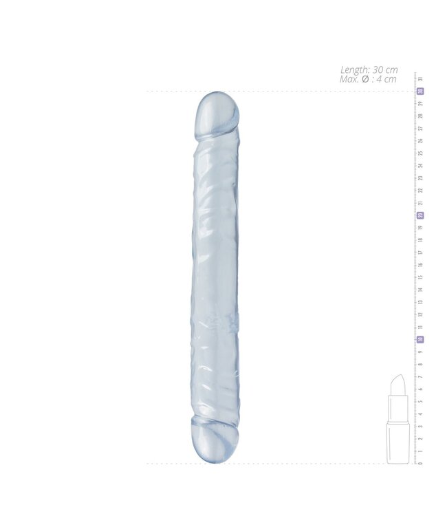 Doc Johnson Crystal Jellies Dubbel Dildo - Transparant