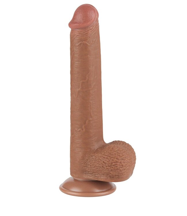 Rimba LoveToy - Sliding Skin Dildo 22 cm (Ø 3,7 cm) - Bruin